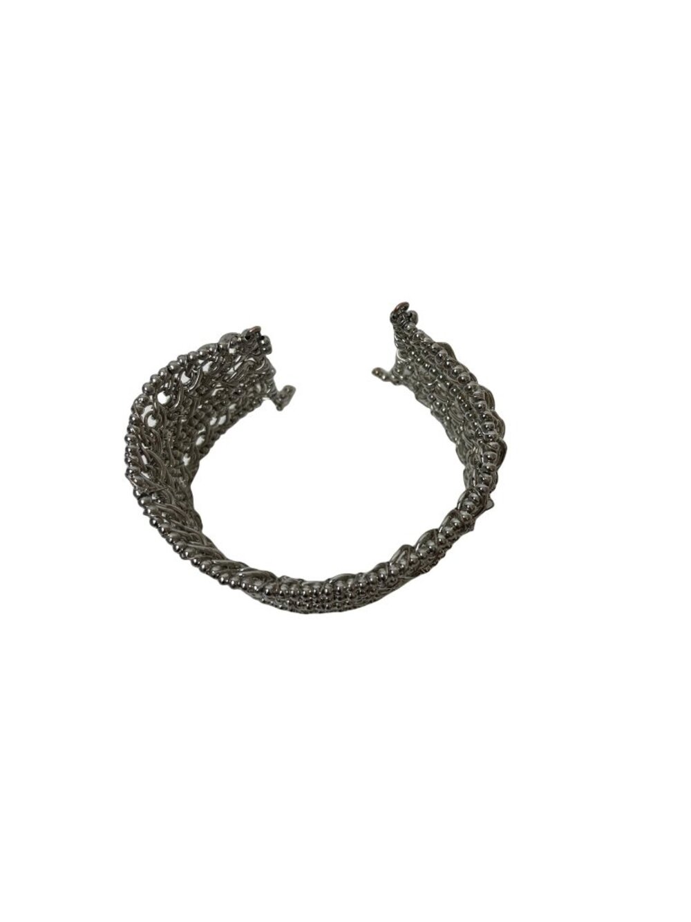 Beautiful Woven Wire Cuff Bracelet Plus Size 10"